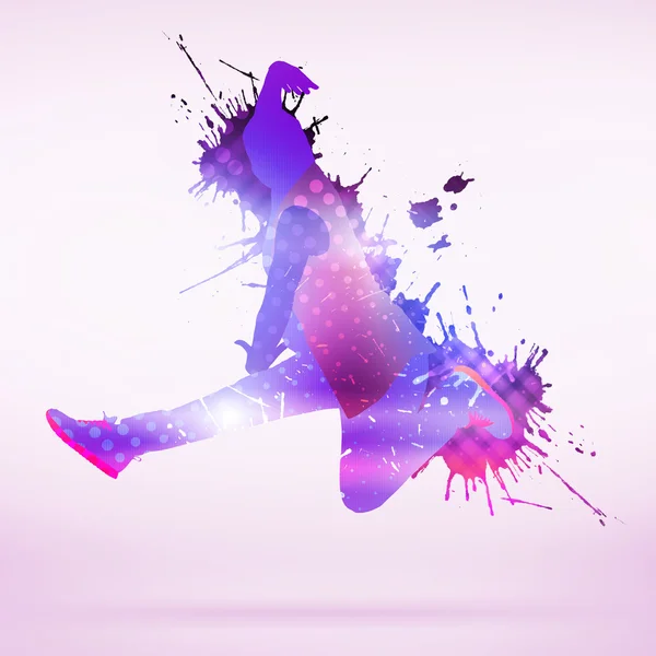 Kleurrijke silhouet van danser — Stockfoto