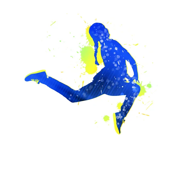 Colorful silhouette of dancer — Stock Photo, Image