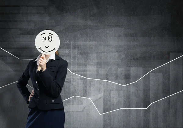 Businesswoman hiding face — Stock Photo, Image