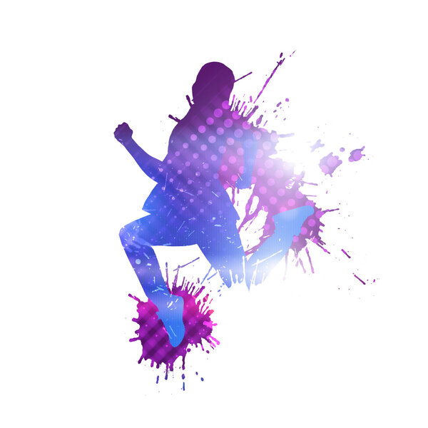 Colorful silhouette of dancer