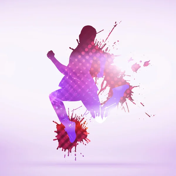 Colorful silhouette of dancer — Stock Photo, Image