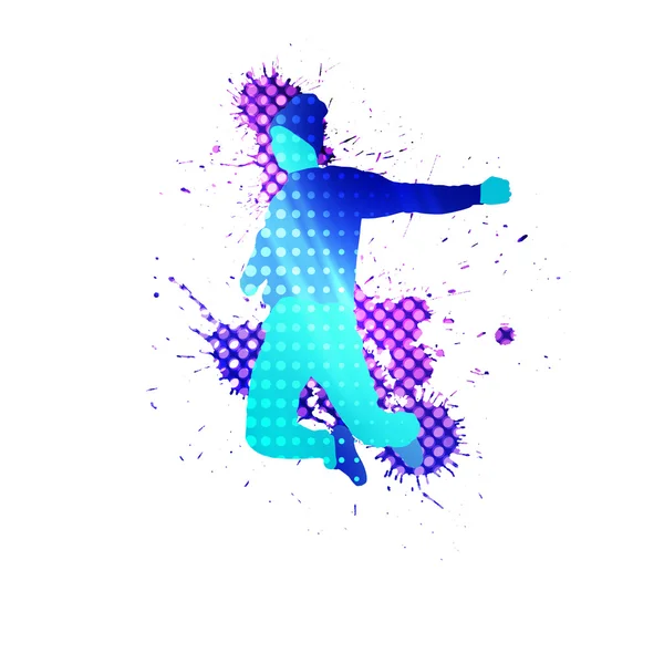 Colorful silhouette of dancer — Stock Photo, Image