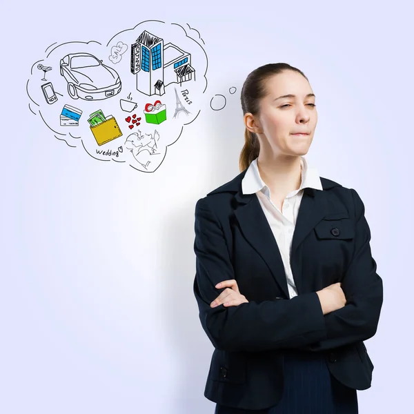 Beautiful businesswoman dreaming — Stock Photo, Image