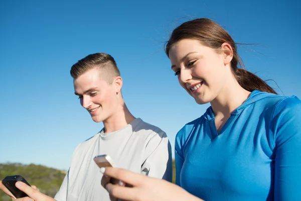 Active couple of joggers — Stock Photo, Image