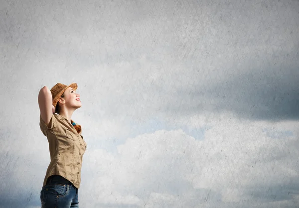 Bella adolescente ragazza in casual — Foto Stock