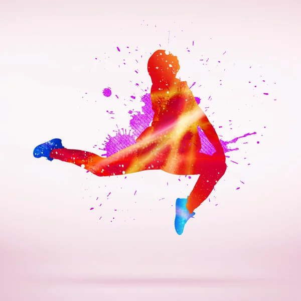 Silueta colorida de bailarina —  Fotos de Stock