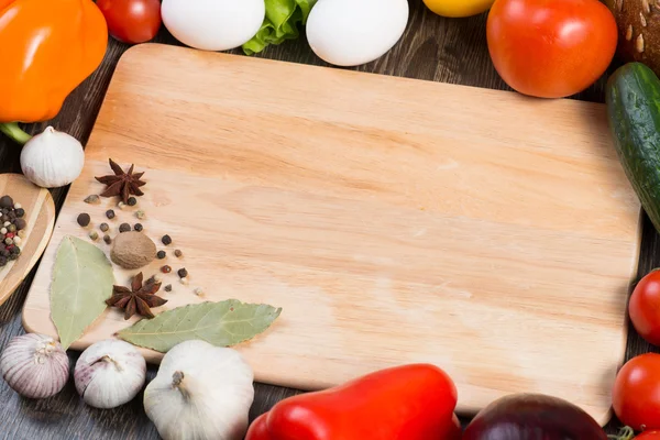 Vegetables and spices on table — Stock Photo, Image