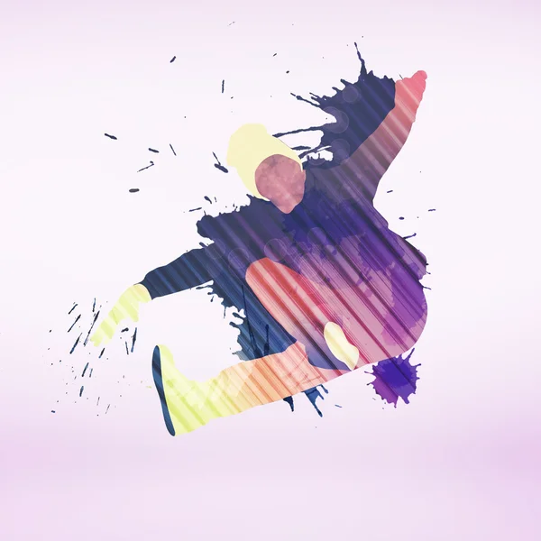 Kleurrijke silhouet van danser — Stockfoto