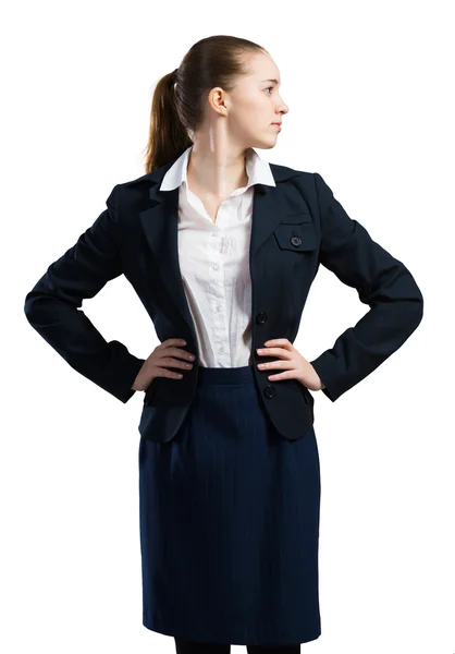 Businesswoman with arms on waist — Stock Photo, Image