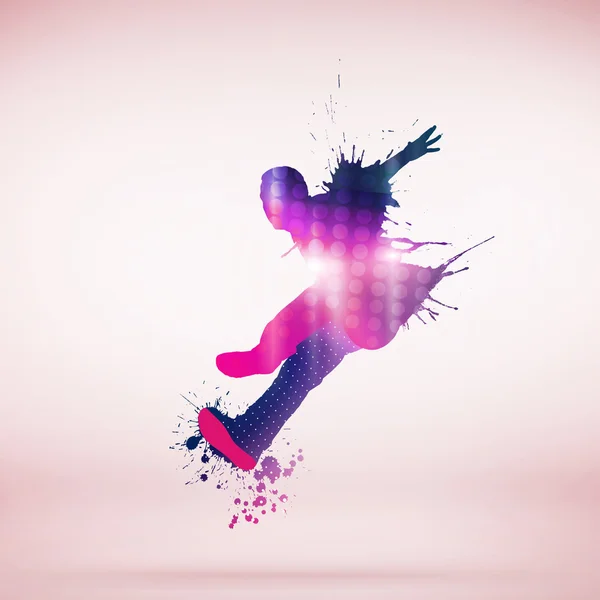 Colorful silhouette of dancer — Stock Photo, Image