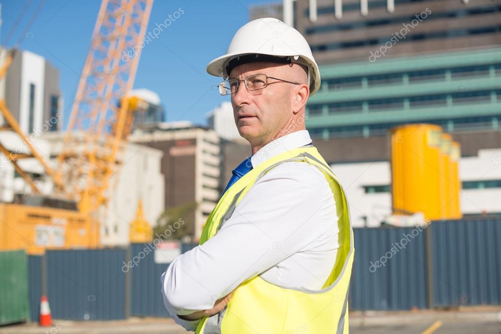 Confident construction engineer