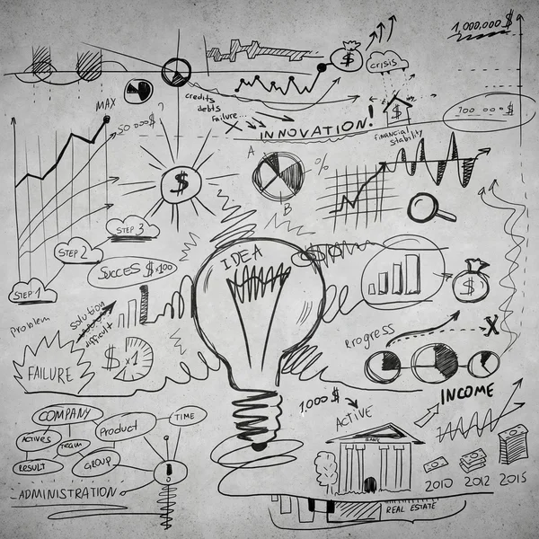 Sketch of some business ideas — Stock Photo, Image