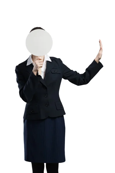 Businesswoman hiding face — Stock Photo, Image