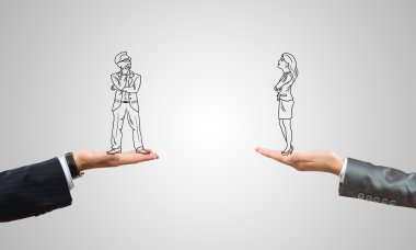 İş adamları çizilmiş karikatürlerinin