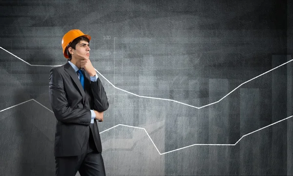 Engineer wearing helmet — Stock Photo, Image