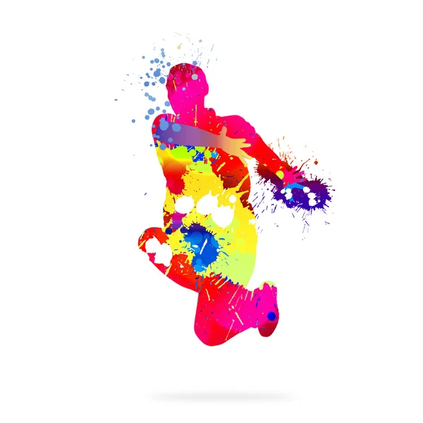 Colorful dancing silhouette — Stock Photo, Image