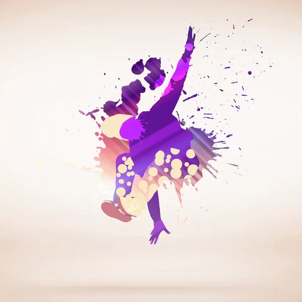 Silhueta de dança colorida — Fotografia de Stock