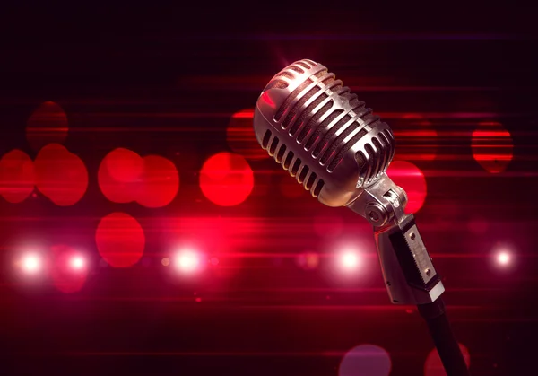 Microphone in concert hall — Stock Photo, Image