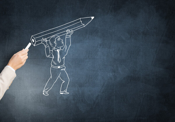 Caricatures of engineer man