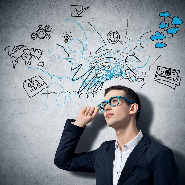 Young man in glasses — Stock Photo, Image