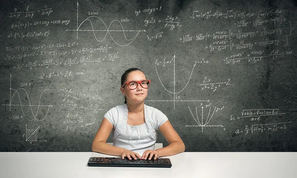 Little school genius — Stock Photo, Image