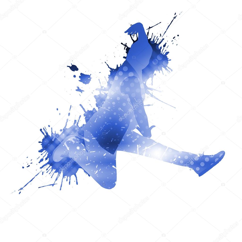 Colorful dancing silhouette