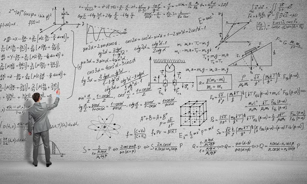 Man drawing formulas — Stock Photo, Image