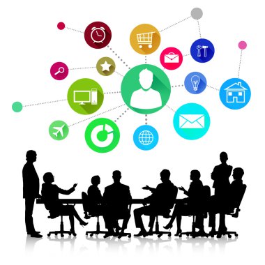 Grup iş insan siluetleri