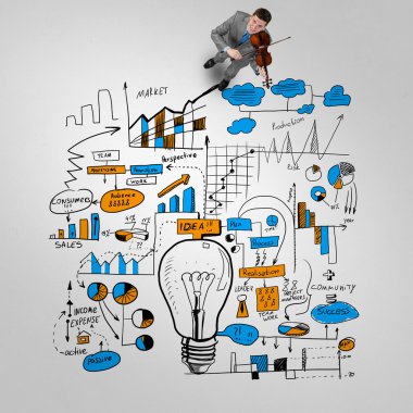 iş adamı oynayan keman