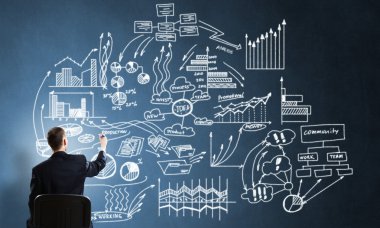 işadamı infographs çizimi