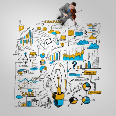 iş adamı oynayan keman