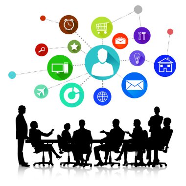 Grup iş insan siluetleri