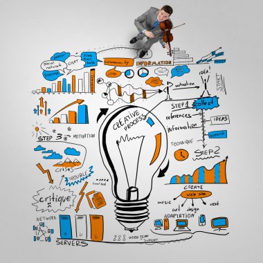 iş adamı oynayan keman