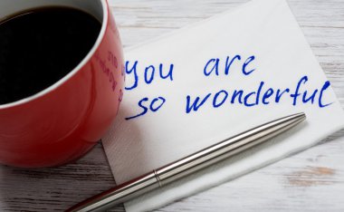 Peçeteye yazılan mesaj