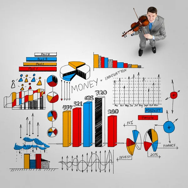 사업 재생 바이올린 — 스톡 사진