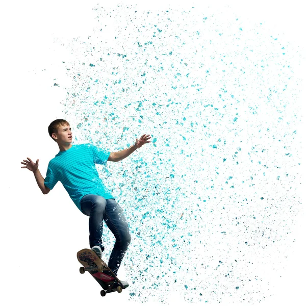Guy ridning skateboard — Stockfoto