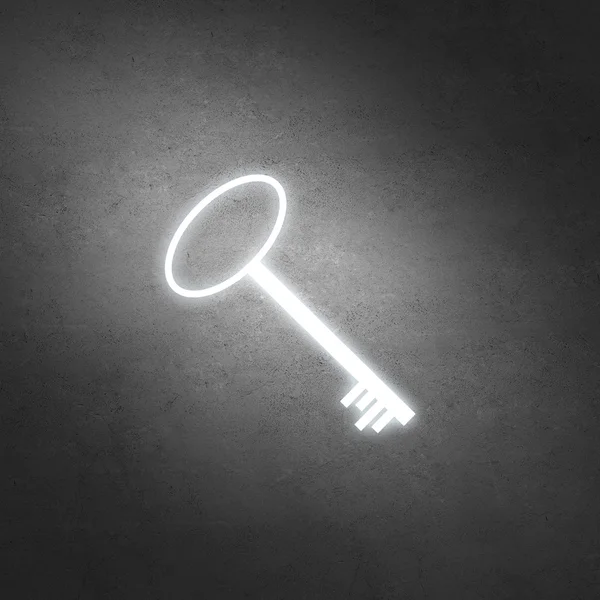 Schlüsselschild an der Wand — Stockfoto