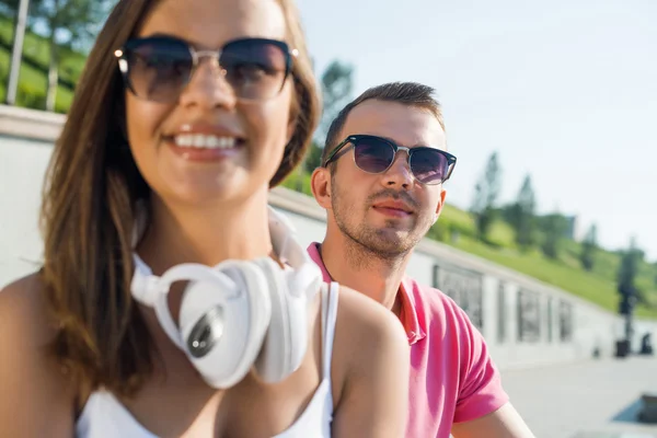 Couple having date outdoors — Stock Photo, Image