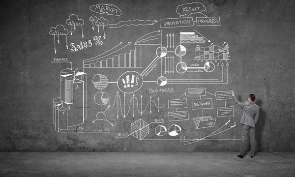 사업가 그리기 infographs — 스톡 사진