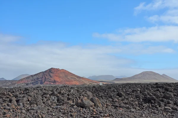 Barren volcanic landscape on spanish canary island Lanzarote — Stock Photo, Image