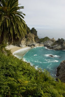 Mcway Falls yakınındaki Big Sur Pasifik kıyısında Kaliforniya, Julia Pfeiffer Burns State Park