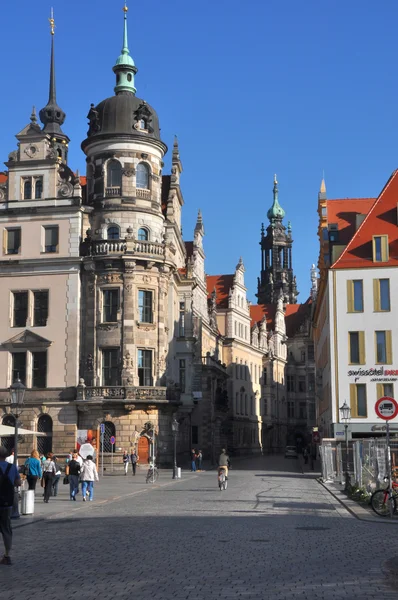 Дома в историческом центре Дрездена, Германия — стоковое фото