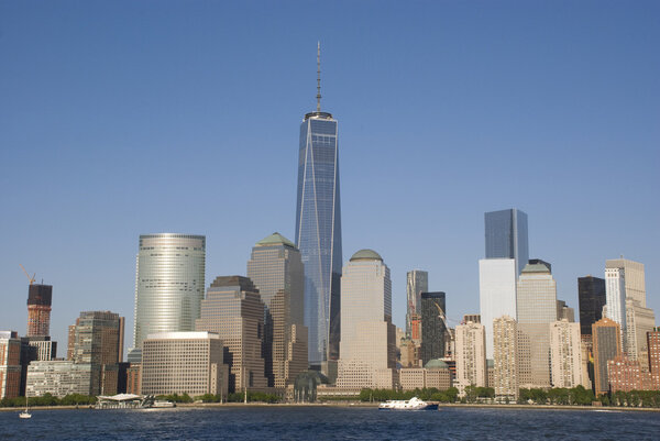 Skyline of New York City in 2015 with One World Trade Center