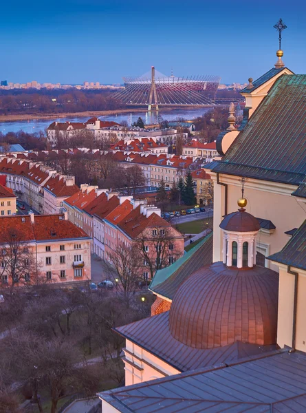 Панорамный вид на Варшаву на закате — стоковое фото