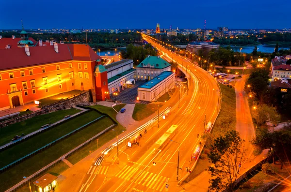Πανοραμική θέα στην Πλατεία Zamkowy κάστρο, Βαρσοβία, Πολωνία — Φωτογραφία Αρχείου
