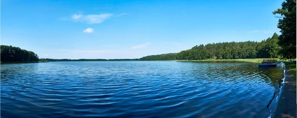 Beautiful panoramic view of the Lemiet lake in Mazury district, Poland. Fantastic travel destination. — Stock Photo, Image