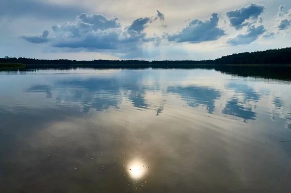 Beautiful panoramic view of the Lemiet lake in Mazury district, Poland. Fantastic travel destination. — Stock Photo, Image