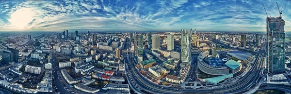 Warsaw Polonia Noviembre 2020 Hermosa Vista Panorámica Drones Aéreos Sobre — Foto de Stock