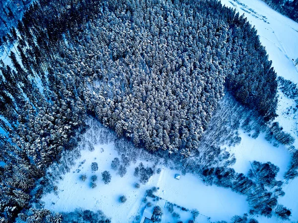 Hermosa Vista Panorámica Dron Aéreo Sobre Paisaje Invernal Las Montañas —  Fotos de Stock