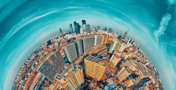 Prachtig Panoramisch Uitzicht Skyline Van Het Centrum Van Warschau Met — Stockfoto